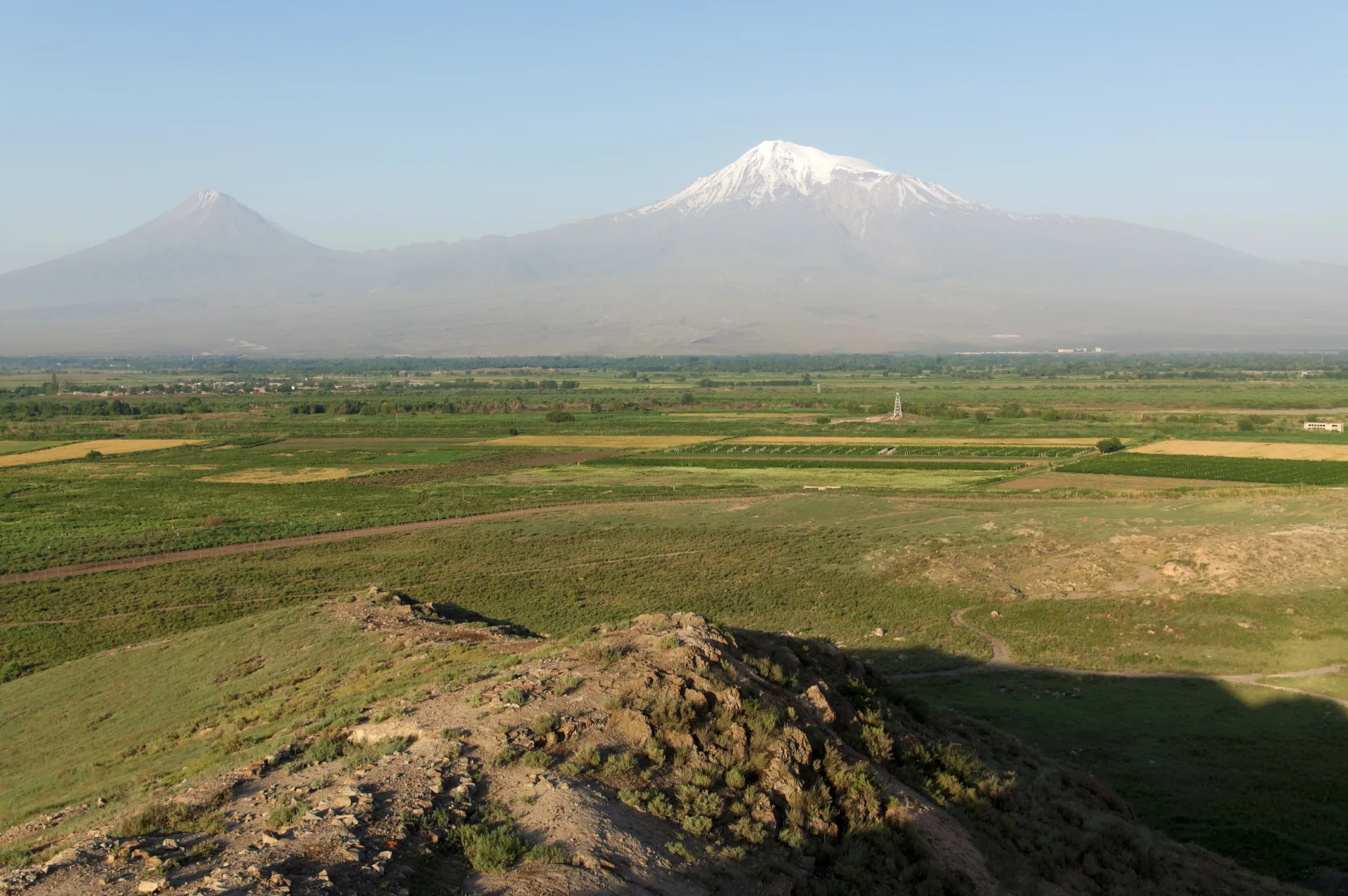 Mount Ararat, two volcanic cones, Ararat Plain, Armenia