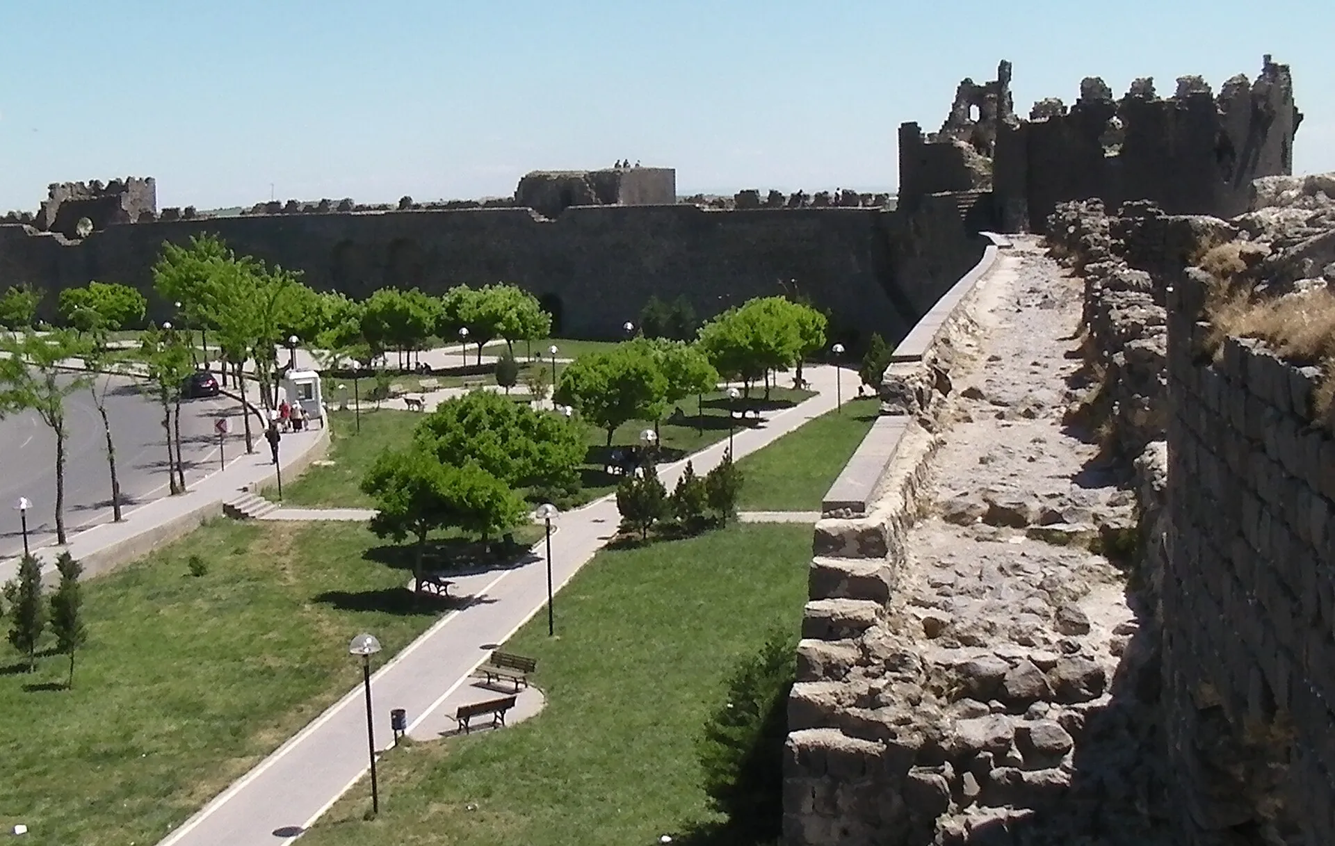 Ancient black basalt walls of Diyarbakır, Turkey